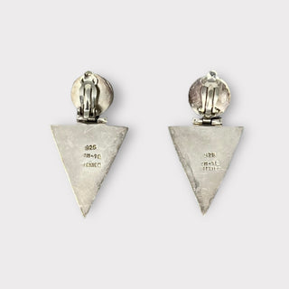Vintage Deco Turquoise Triangle Earrings