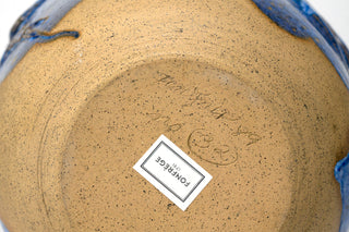 Monumental Blue Ceramic Vase, Dragon Motif