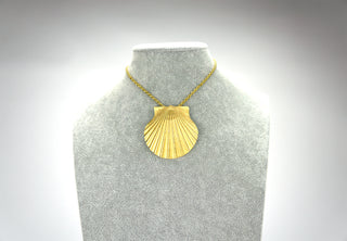 1970s Trifari Gilded Scallop Shell Necklace. Available at Fonfrege.com