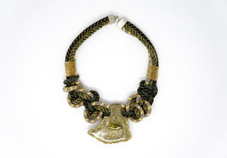 Fluorite, Amethyst, and Ammonite Choker Necklace, Alex & Lee circa 1980s. Available at Fonfrege.com